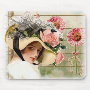 Vintage Flower Lady. Mouse Mat