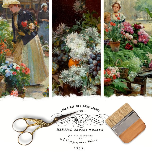 Vintage Flower Market Decoupage Wrapping Paper (Creator Uploaded)