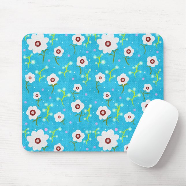 Vintage Flower Mouse Mat (With Mouse)