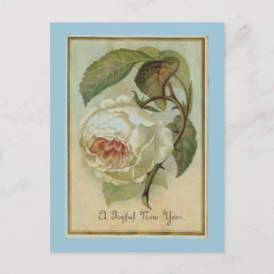 Vintage Flower New Year Holiday Postcard