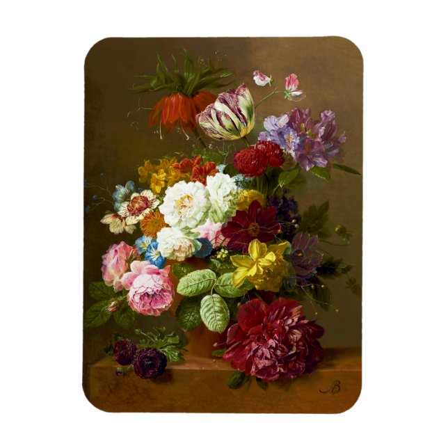 Vintage Flower Oil Painting Magnet (Vertical)
