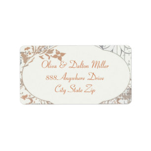 Vintage Flower Orange Fleur Address Label