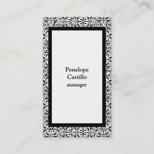 Vintage Flower Ornate Stylish Black & White Business Card