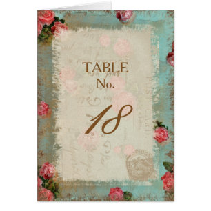 Vintage Flower Paper - Table Number Card