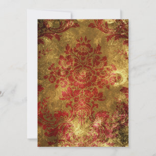 Vintage Flower Party Invitation Red Gold Western