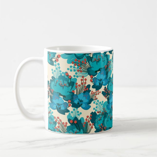 Vintage flower pattern coffee mug (Left)