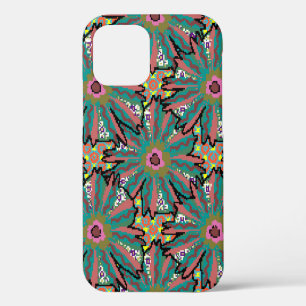Vintage flower pattern. Doodle style,  spring flor iPhone 12 Case