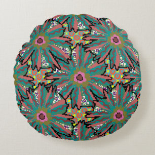 Vintage flower pattern. Doodle style,  spring flor Round Cushion