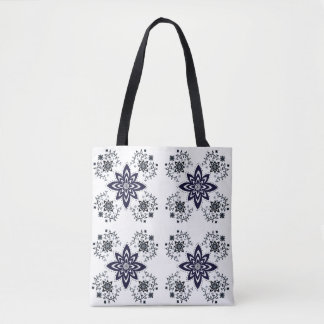 Vintage flower pattern tote bag