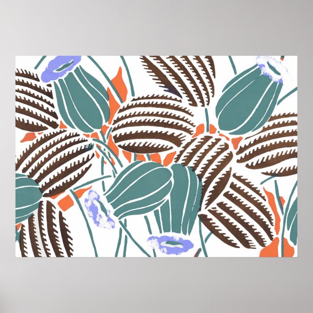 Vintage flower patterns A Poster (Front)