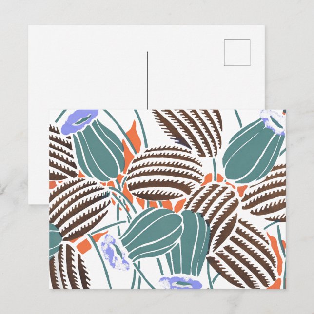 Vintage flower patterns A Small Postcard (Front/Back)