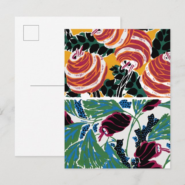 Vintage flower patterns III Small Postcard (Front/Back)