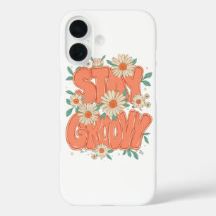 Vintage Flower Power and Daisy Graphic iPhone 16 Case