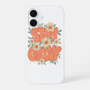 Vintage Flower Power and Daisy Graphic iPhone 16 Case