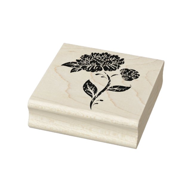 Vintage Flower Rubber Art Stamp (Stamp)