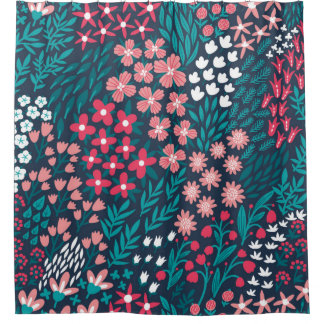 Vintage flower seamless pattern. Endless repeated  Shower Curtain