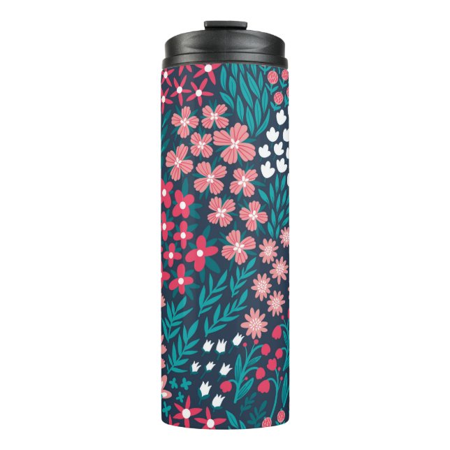 Vintage flower seamless pattern. Endless repeated  Thermal Tumbler (Front)