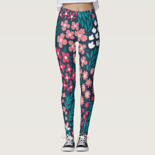 Vintage Flower Seamless Texture. Leggings