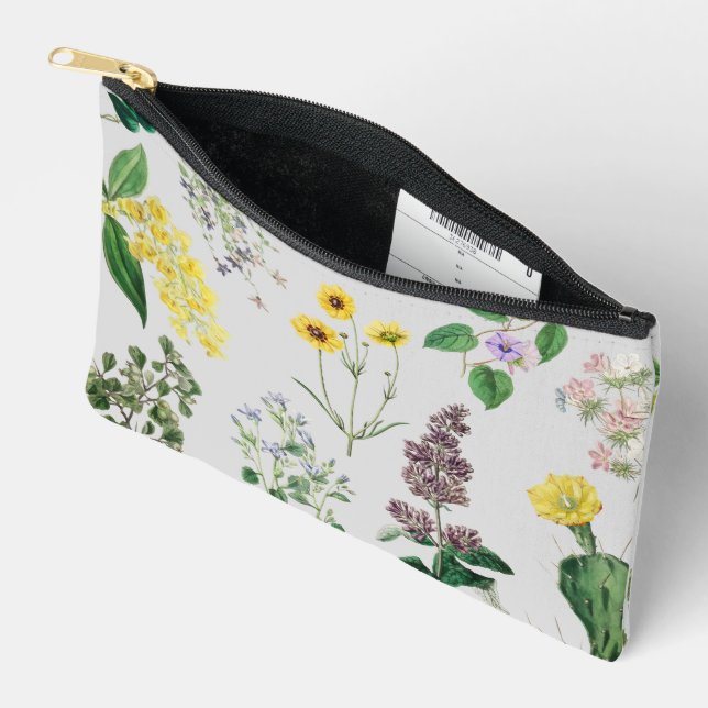Vintage flower set accessory pouch (Open)