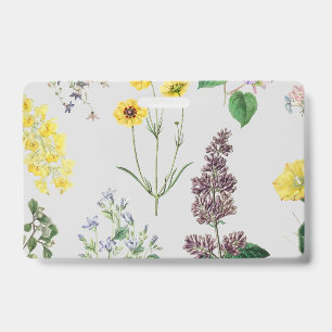 Vintage flower set ID badge