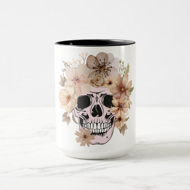 VINTAGE FLOWER SKULL MUG (Center)