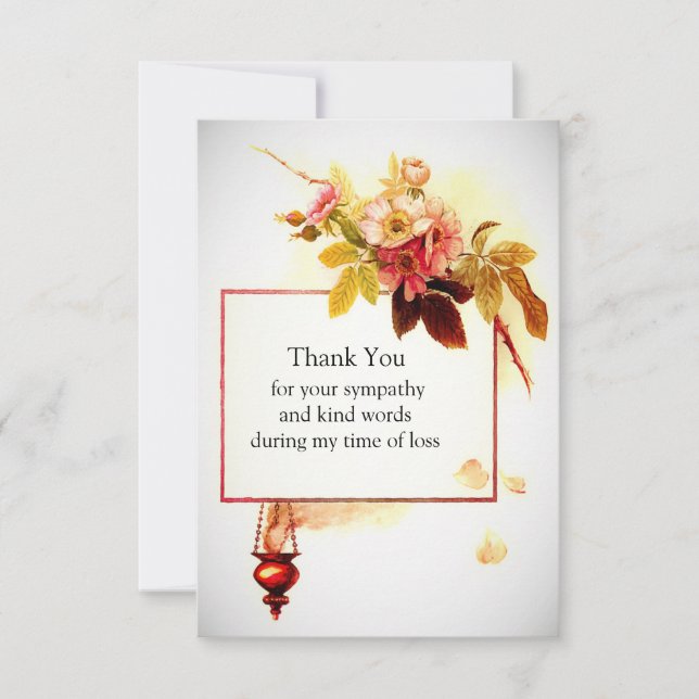 Vintage Flower Thank You Card (Front)