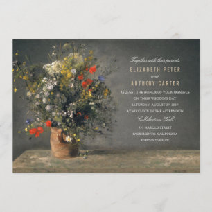 Vintage Flower Vase Unique Creative Wedding Invitation