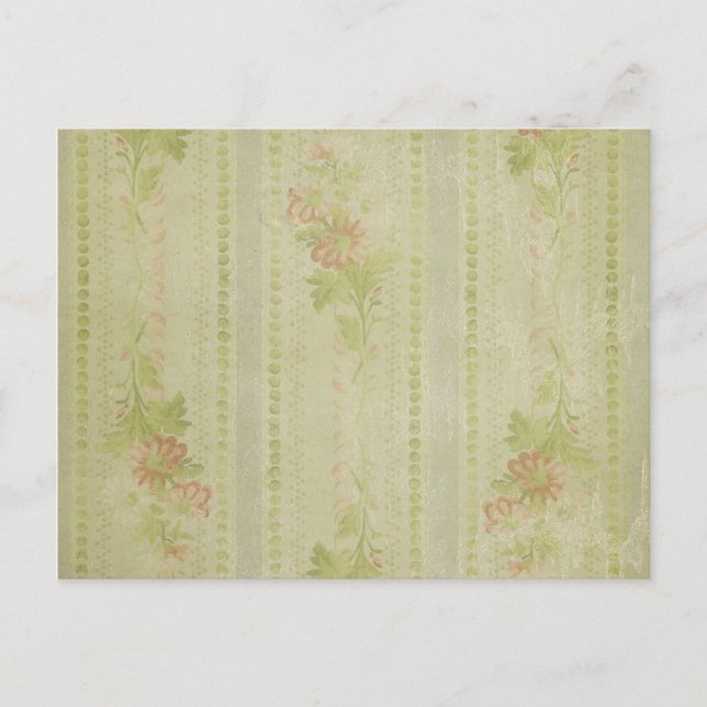 Vintage flower wallpaper background postcard (Front)