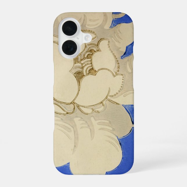 Vintage Flower Wallpaper Pattern iPhone 16 Case (Back)