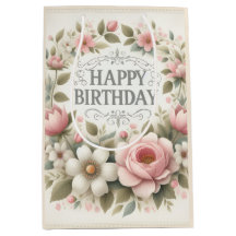 vintage flower wreath gift bag 