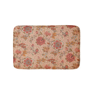 Vintage Flowering Vine Botanical Print Bath Mat
