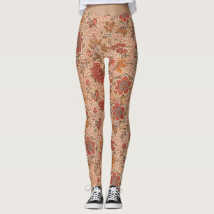 Vintage Flowering Vine Botanical Print Leggings