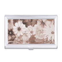 Vintage Flowers #2 Business Card Holder