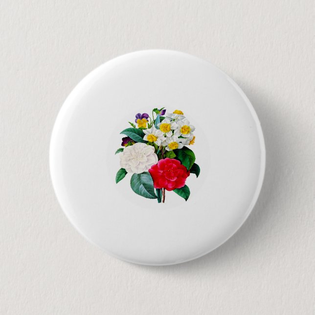 Vintage Flowers 6 Cm Round Badge (Front)