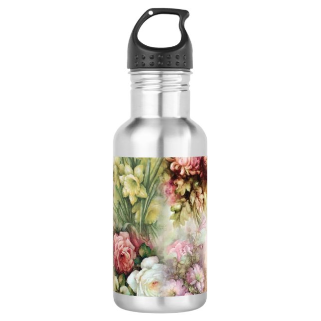 Vintage Flowers 710 Ml Water Bottle (Front)