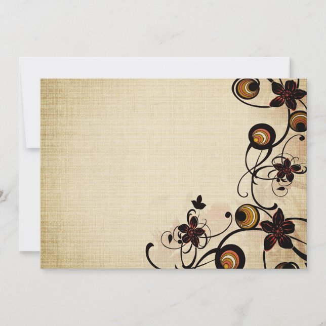 Vintage flowers and circles Invitation (Front)