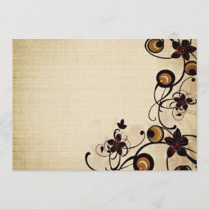 Vintage flowers and circles Invitation