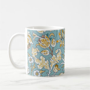 Vintage flowers and foliage seamless pattern on li coffee mug