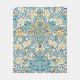 Vintage flowers and foliage seamless pattern on li fleece blanket