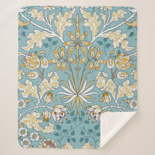 Vintage flowers and foliage seamless pattern on li sherpa blanket