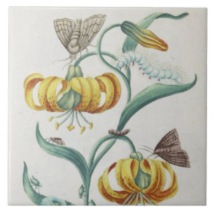 vintage flowers and insects decor crafting tile