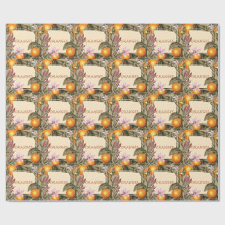 Vintage Flowers and Oranges Wrapping Paper