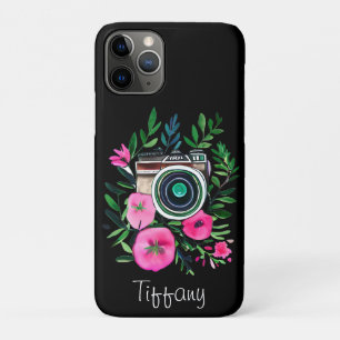 Vintage Flowers and Retro Camera Personalised iPhone 11 Pro Case