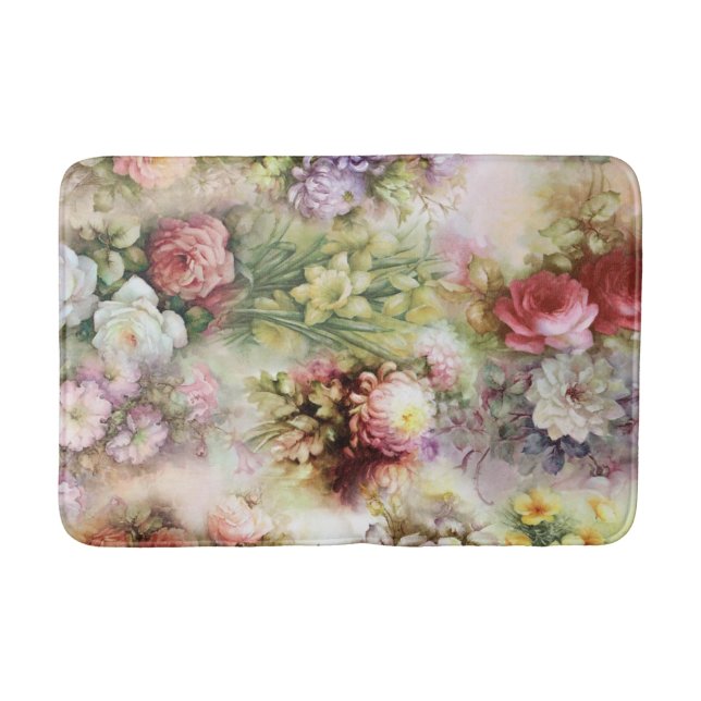 Vintage Flowers Bath Mat (Front)