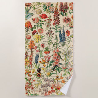Vintage Flowers Beach Towel