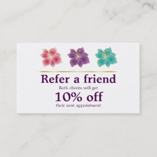 Vintage Flowers Beauty Salon Referral Card