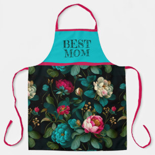 VINTAGE FLOWERS "BEST MOM"  APRON