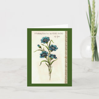 Vintage Flowers Birthday Card