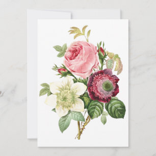 Vintage flowers blank greeting card