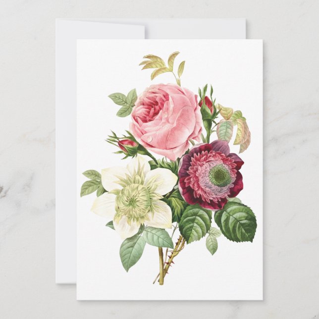 Vintage flowers blank greeting card (Front)